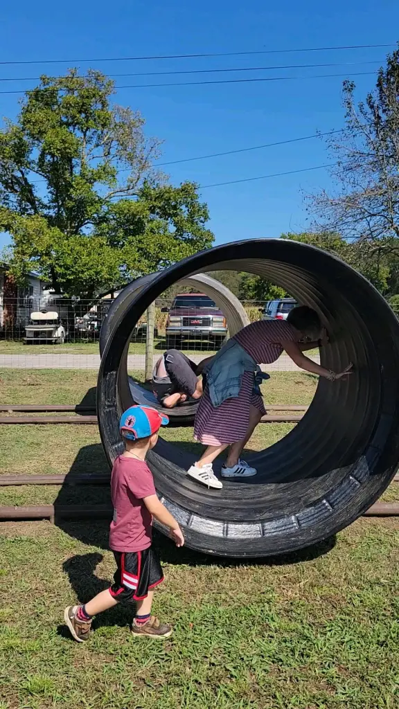 Children in a classroom playing a matching game with images and words on the floor.